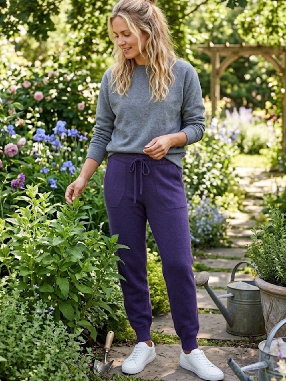 Julia Amory Falmouth Cotton Knit Jogger sweater pants  navy